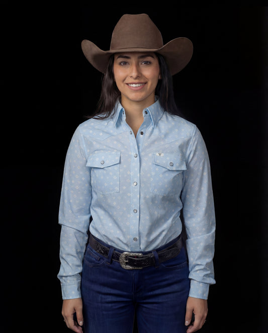 The Remi Women's Pearl Snap Long Sleeve Shirt