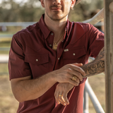 CORE - Men's Maroon Short Sleeve Snap Shirt